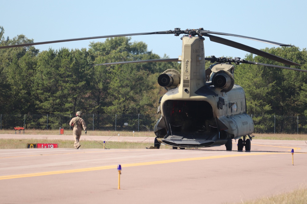 CH-47 crew, 89B students conduct September sling-load training at Fort McCoy