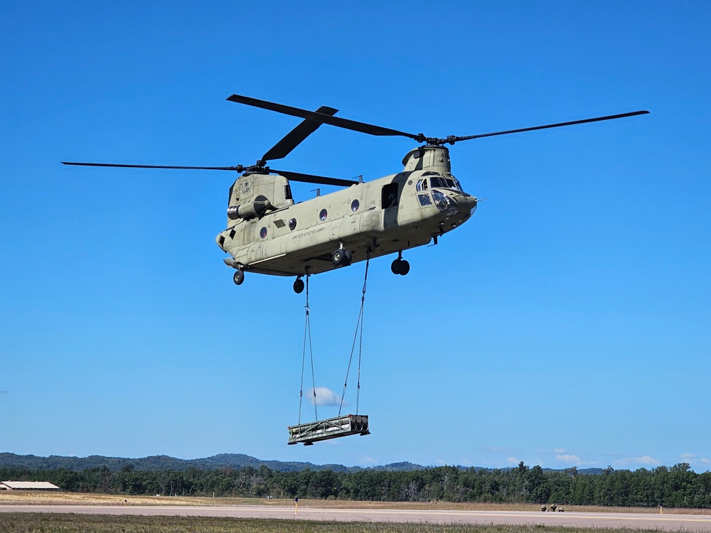 CH-47 crew, 89B students conduct September sling-load training at Fort McCoy