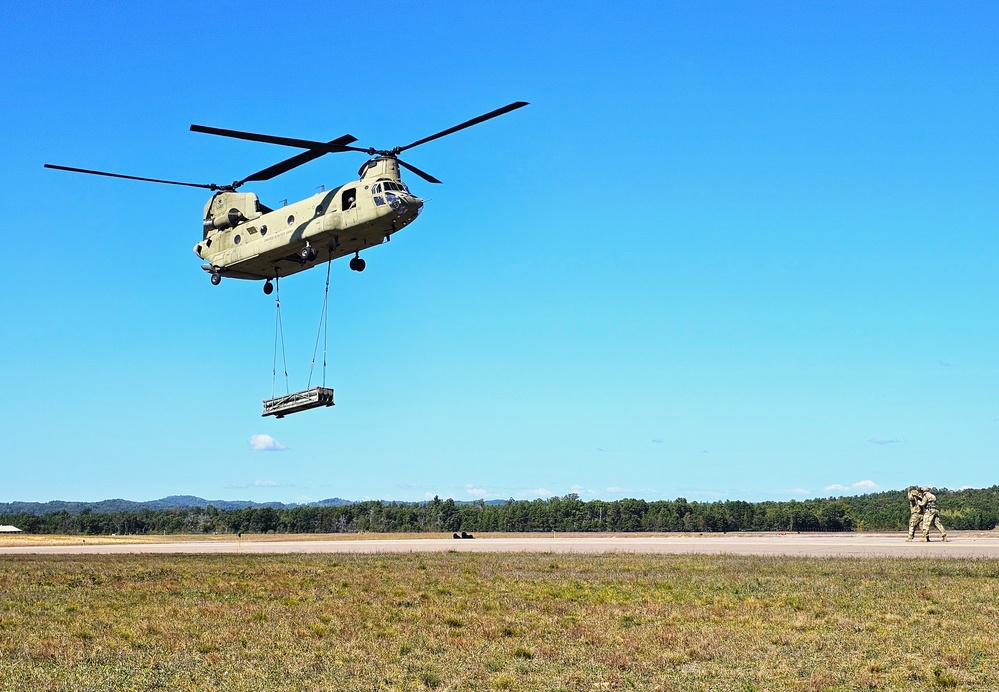 CH-47 crew, 89B students conduct September sling-load training at Fort McCoy