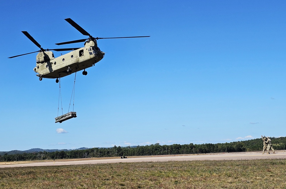 CH-47 crew, 89B students conduct September sling-load training at Fort McCoy