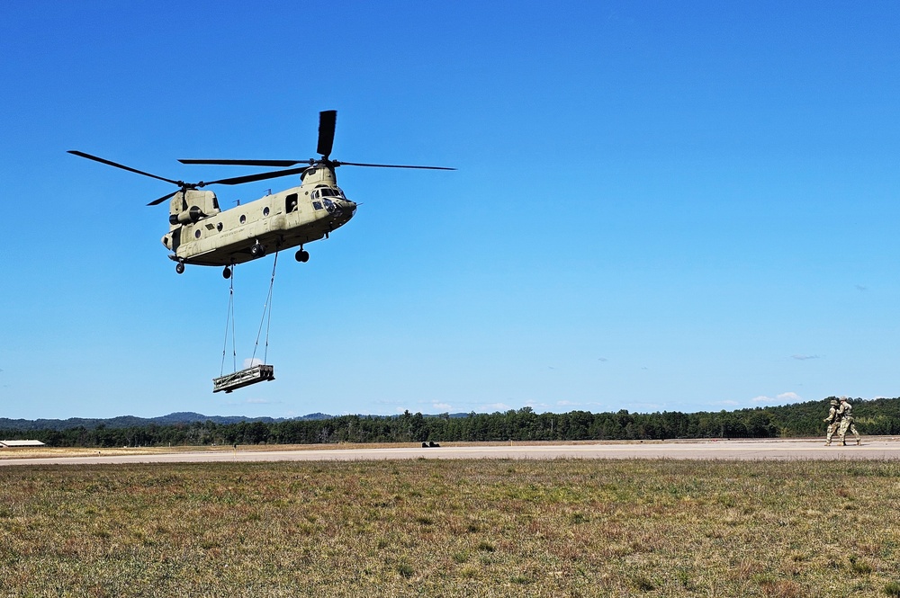 CH-47 crew, 89B students conduct September sling-load training at Fort McCoy