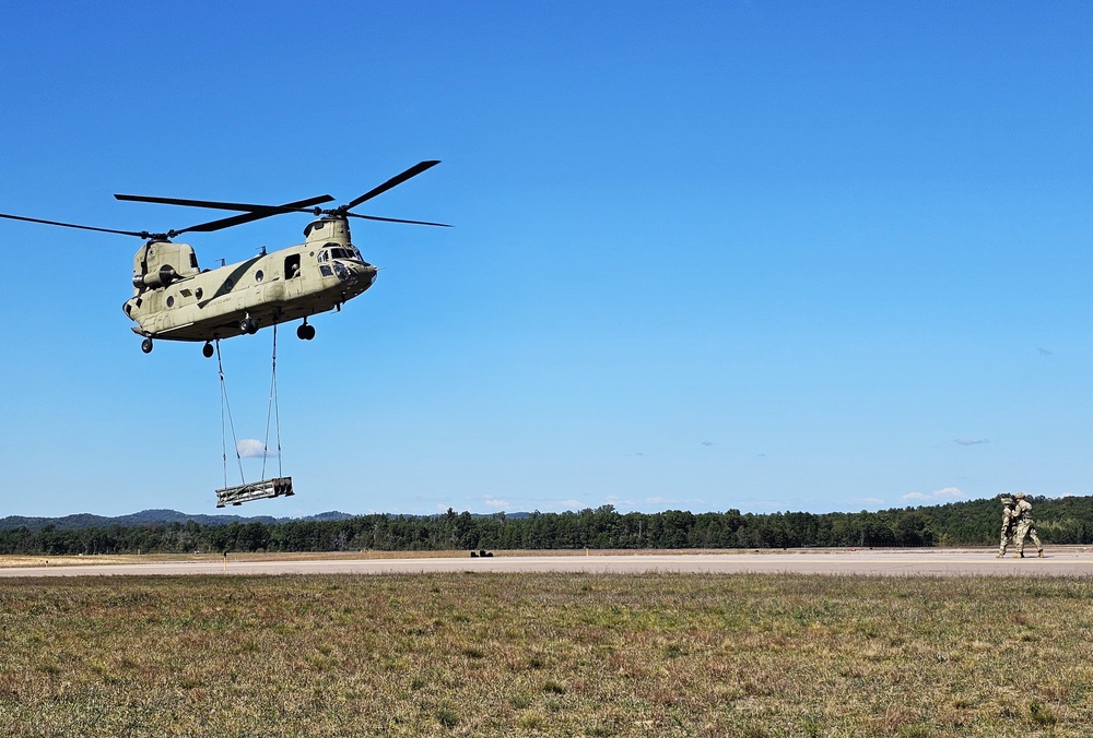 CH-47 crew, 89B students conduct September sling-load training at Fort McCoy