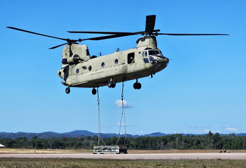 CH-47 crew, 89B students conduct September sling-load training at Fort McCoy