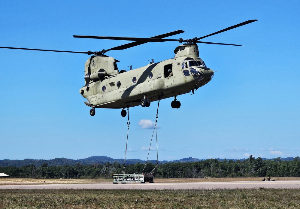 CH-47 crew, 89B students conduct September sling-load training at Fort McCoy