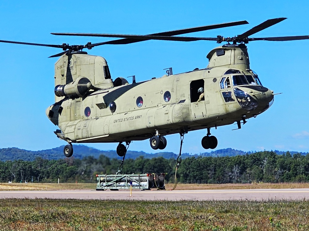 CH-47 crew, 89B students conduct September sling-load training at Fort McCoy