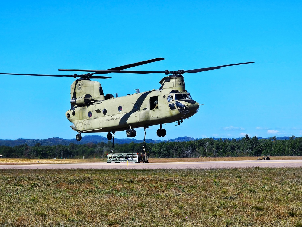 CH-47 crew, 89B students conduct September sling-load training at Fort McCoy