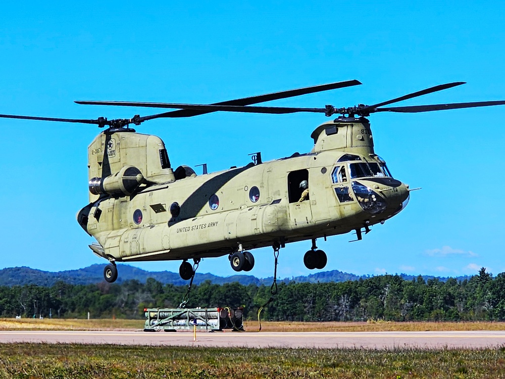 CH-47 crew, 89B students conduct September sling-load training at Fort McCoy