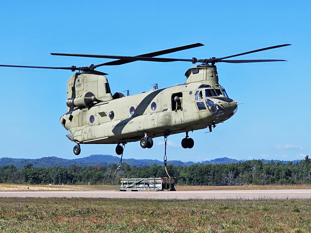 CH-47 crew, 89B students conduct September sling-load training at Fort McCoy