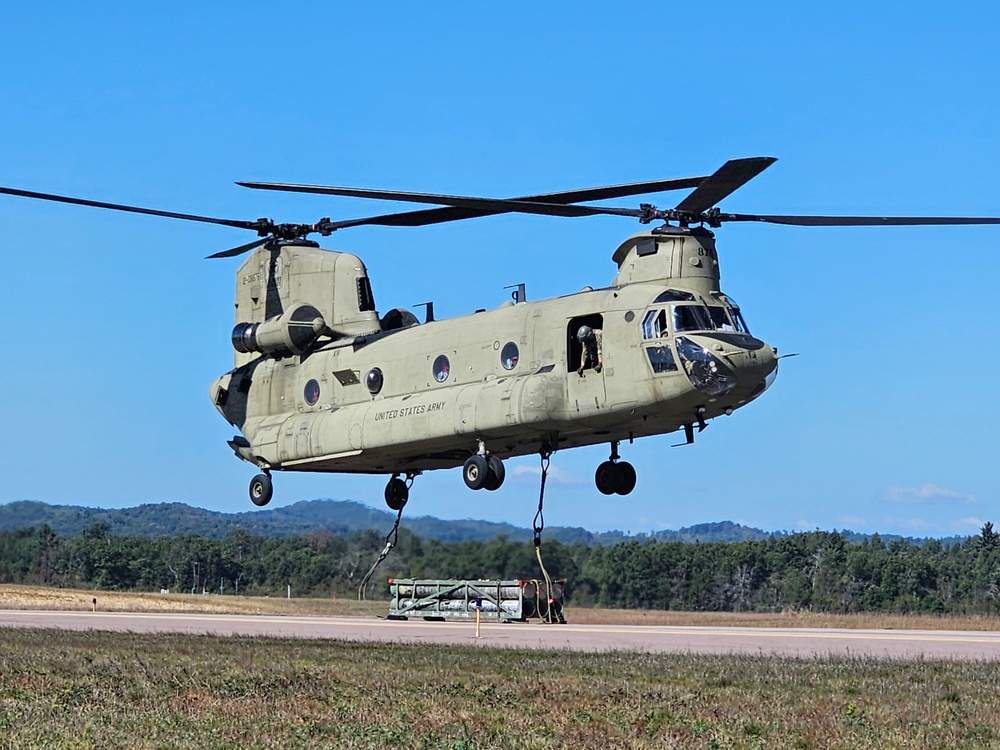 CH-47 crew, 89B students conduct September sling-load training at Fort McCoy