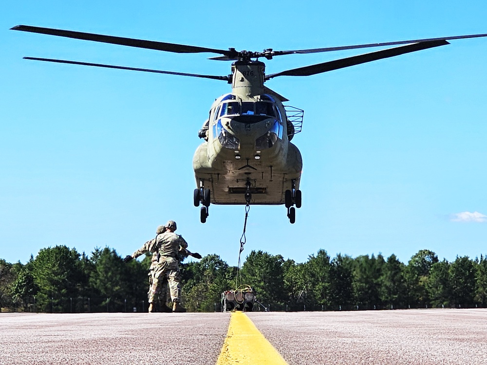 CH-47 crew, 89B students conduct September sling-load training at Fort McCoy