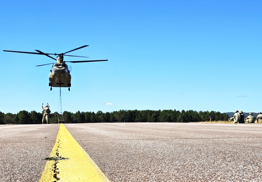 CH-47 crew, 89B students conduct September sling-load training at Fort McCoy