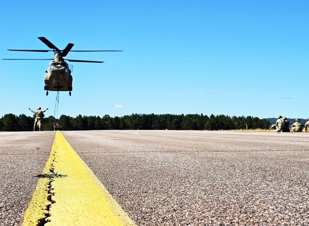 CH-47 crew, 89B students conduct September sling-load training at Fort McCoy