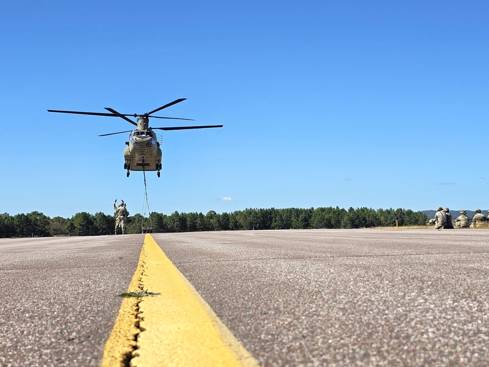 CH-47 crew, 89B students conduct September sling-load training at Fort McCoy