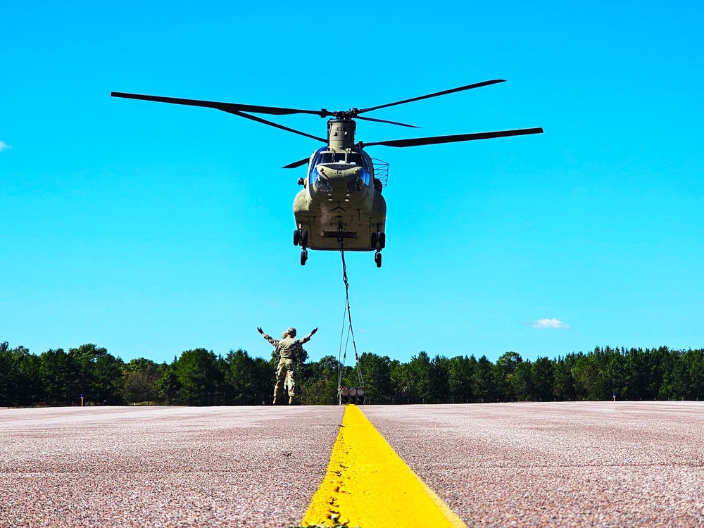 CH-47 crew, 89B students conduct September sling-load training at Fort McCoy