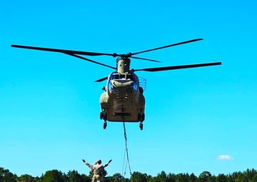 CH-47 crew, 89B students conduct September sling-load training at Fort McCoy