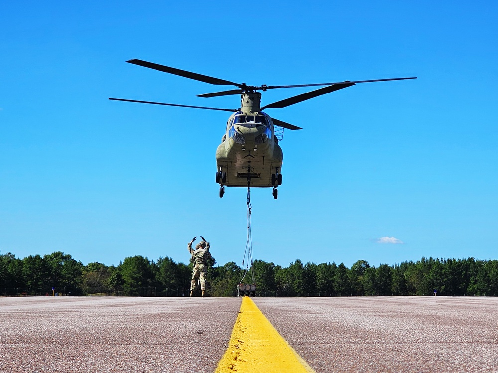 CH-47 crew, 89B students conduct September sling-load training at Fort McCoy