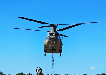 CH-47 crew, 89B students conduct September sling-load training at Fort McCoy