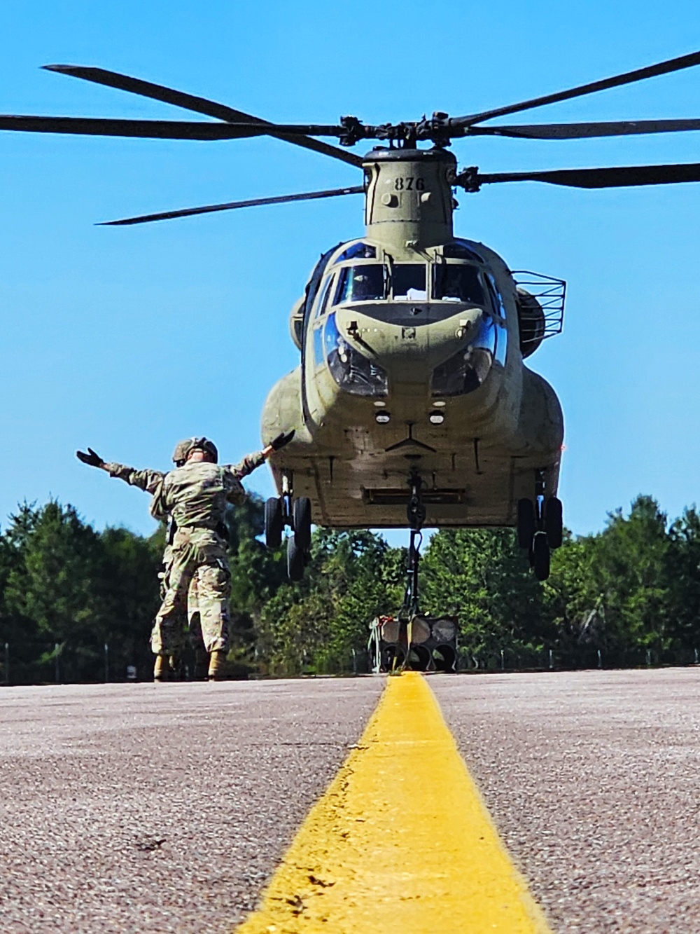 CH-47 crew, 89B students conduct September sling-load training at Fort McCoy