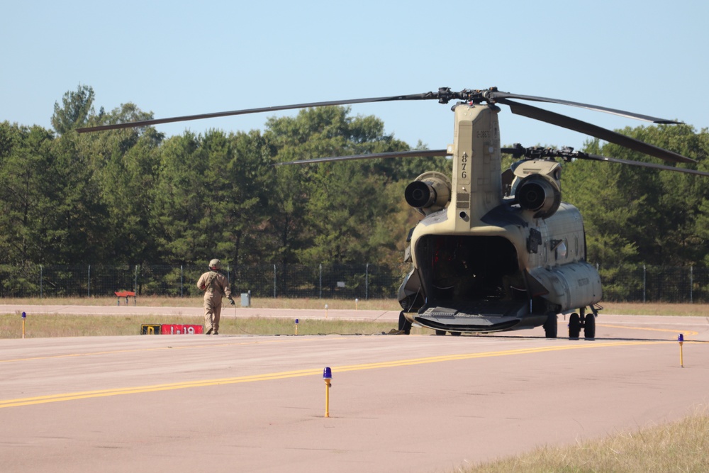 CH-47 crew, 89B students conduct September sling-load training at Fort McCoy