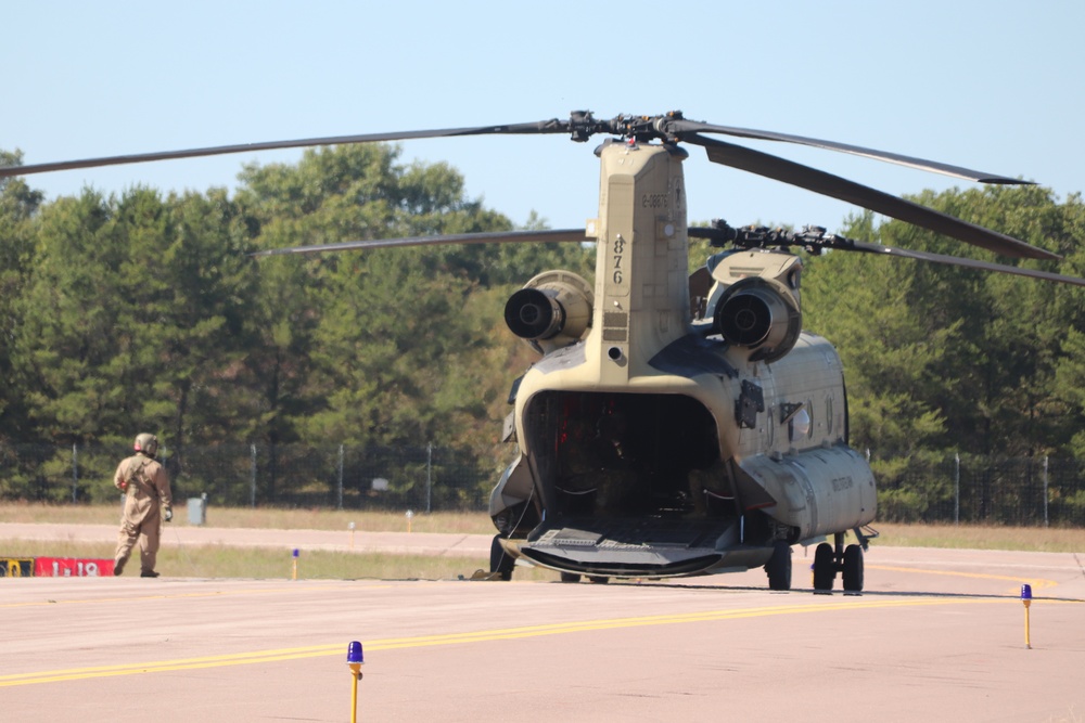 CH-47 crew, 89B students conduct September sling-load training at Fort McCoy