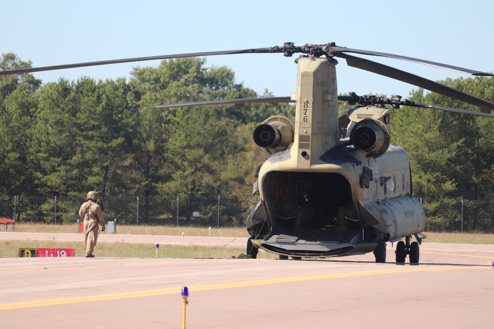 CH-47 crew, 89B students conduct September sling-load training at Fort McCoy