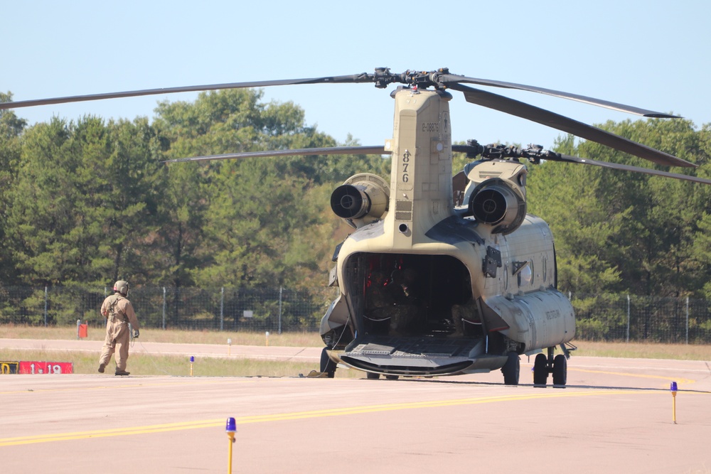 CH-47 crew, 89B students conduct September sling-load training at Fort McCoy