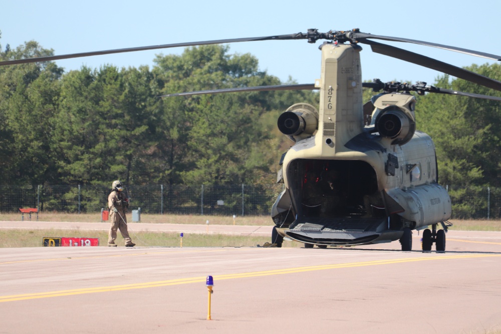 CH-47 crew, 89B students conduct September sling-load training at Fort McCoy