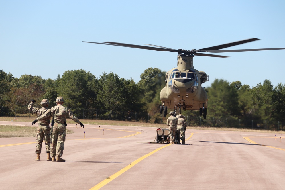 CH-47 crew, 89B students conduct September sling-load training at Fort McCoy