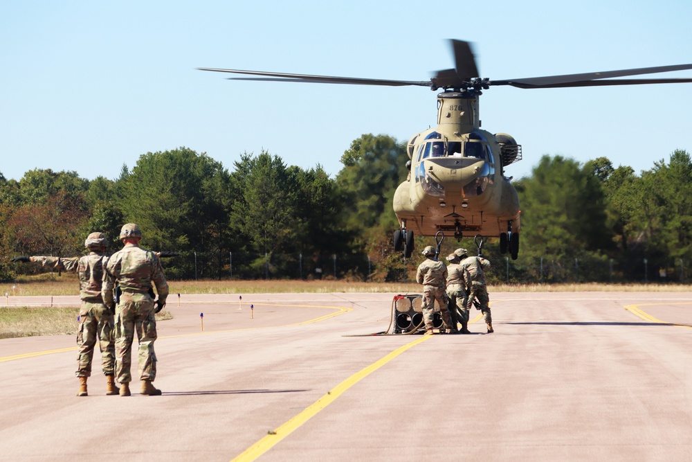 CH-47 crew, 89B students conduct September sling-load training at Fort McCoy