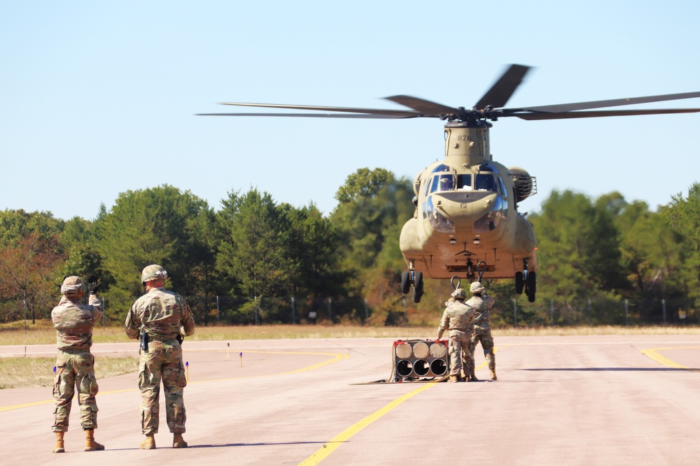 CH-47 crew, 89B students conduct September sling-load training at Fort McCoy