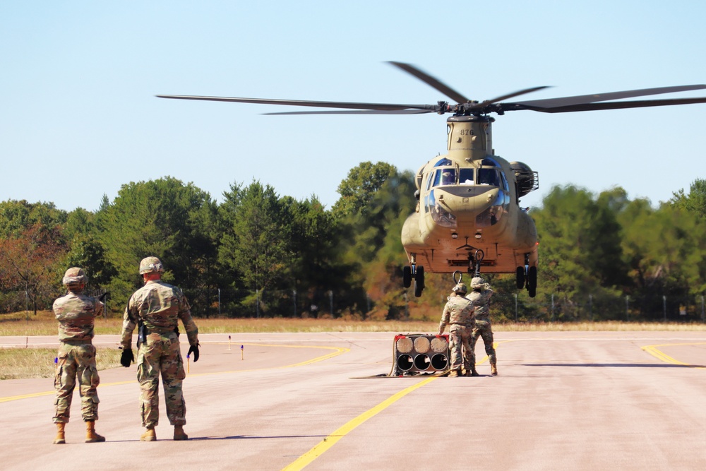 CH-47 crew, 89B students conduct September sling-load training at Fort McCoy