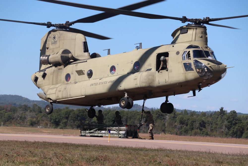 CH-47 crew, 89B students conduct September sling-load training at Fort McCoy