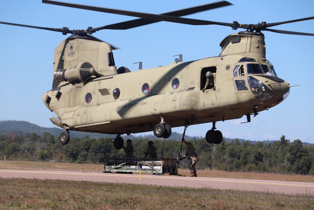 CH-47 crew, 89B students conduct September sling-load training at Fort McCoy