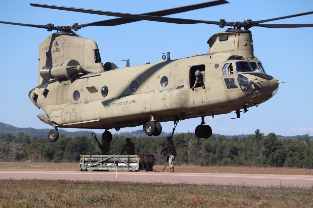 CH-47 crew, 89B students conduct September sling-load training at Fort McCoy