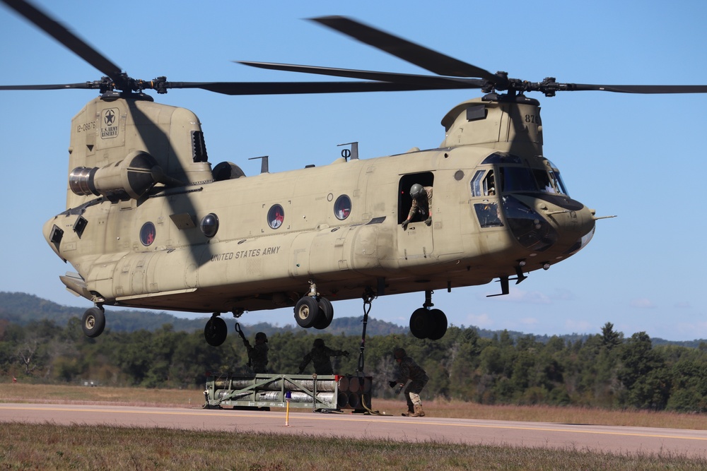 CH-47 crew, 89B students conduct September sling-load training at Fort McCoy