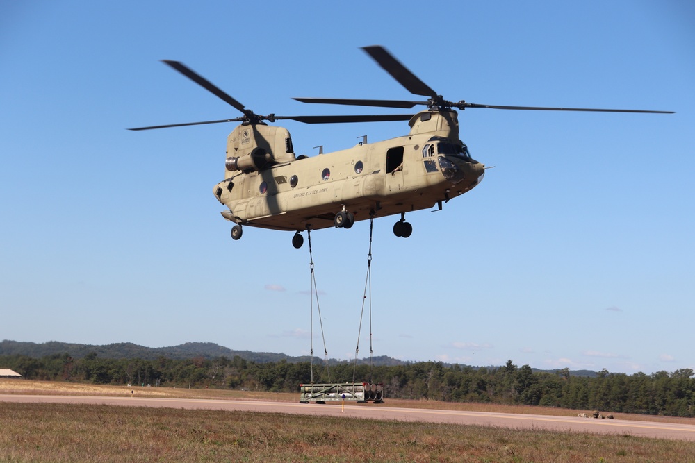 CH-47 crew, 89B students conduct September sling-load training at Fort McCoy