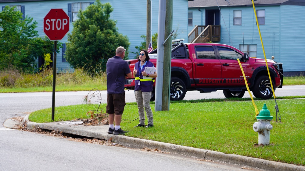 Disaster Survivor Assistance Crew #1 Canvassing a Neighborhood on Tyndall Drive in Valdosta. Georgia