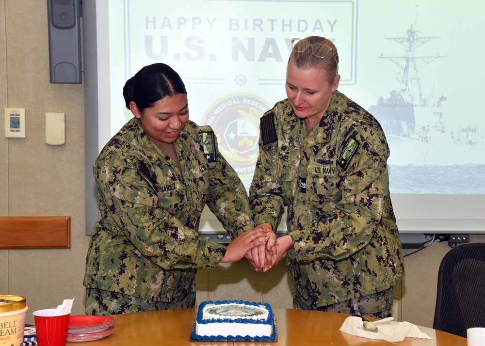 NAMRU San Antonio celebrates U.S. Navy's 249th Birthday with Cake Cutting Ceremony