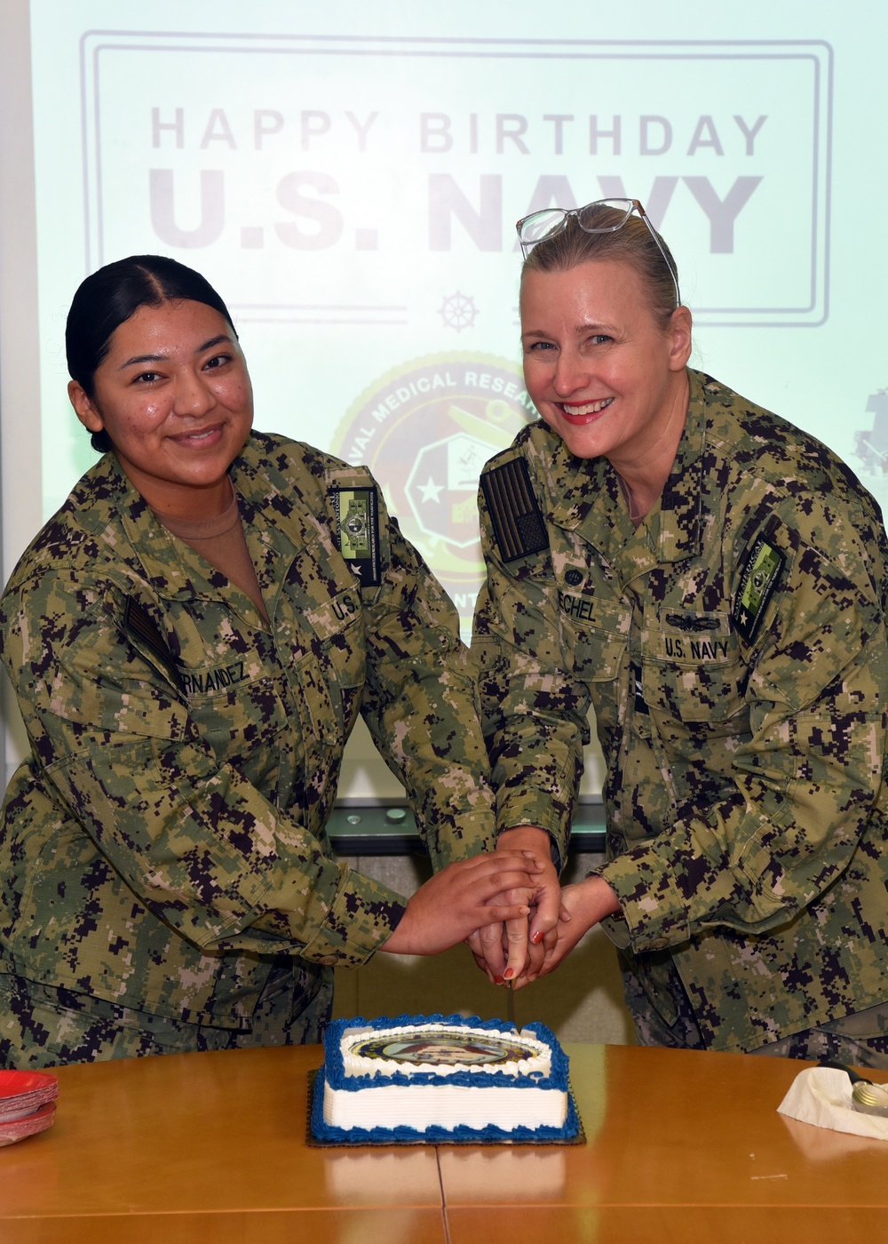 NAMRU San Antonio celebrates U.S. Navy's 249th Birthday with Cake Cutting Ceremony