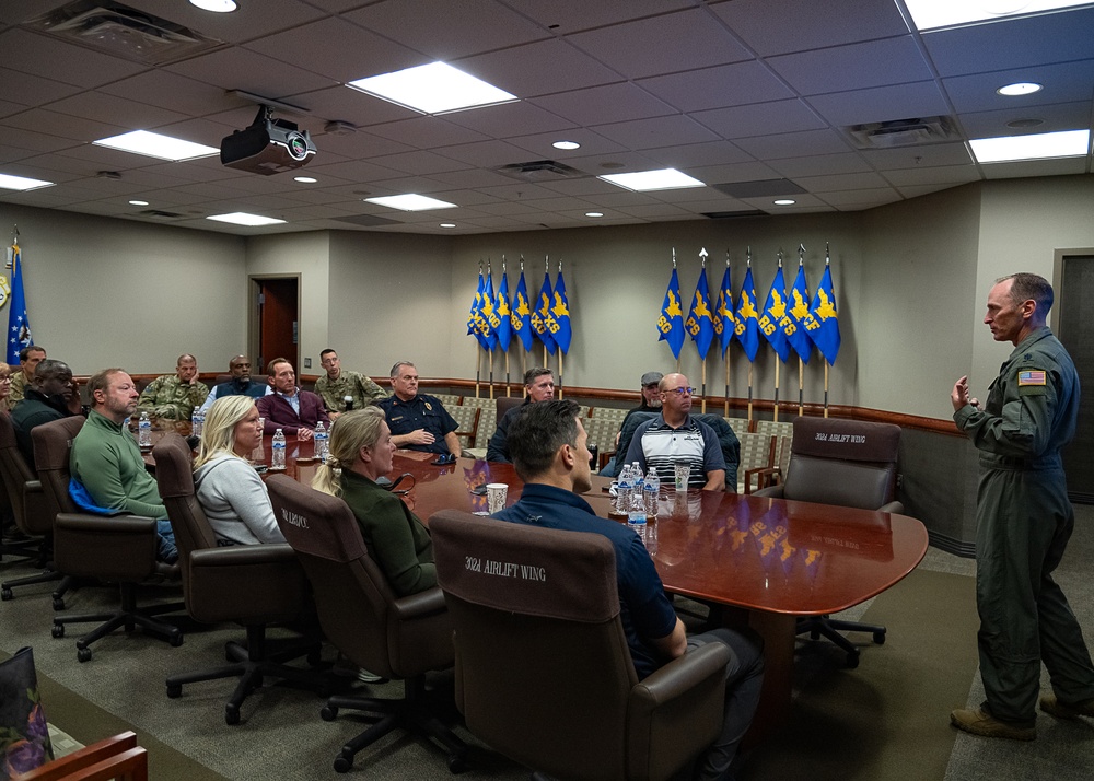 Civic Partners in Leadership fly C-130H aircraft during tour