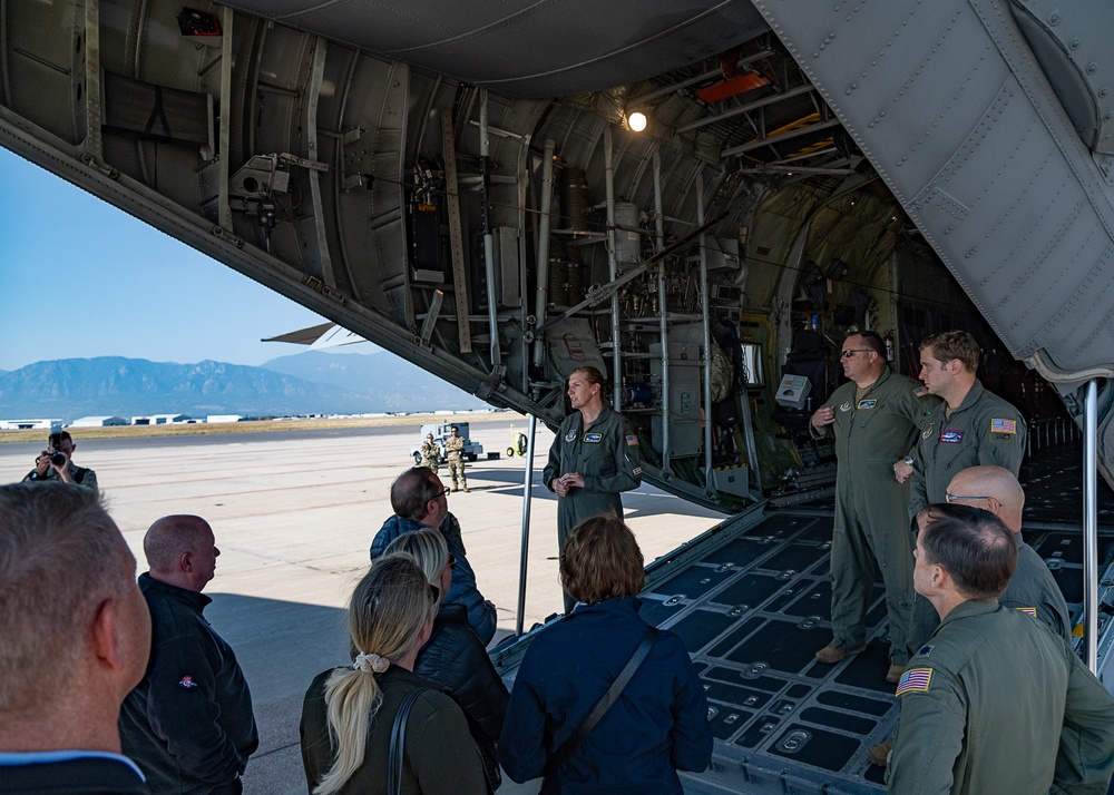 Civic Partners in Leadership fly C-130H aircraft during tour