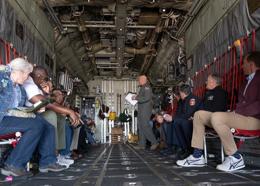 Civic Partners in Leadership fly C-130H aircraft during tour