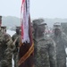 Rain falls on formation during Streamer Ceremony