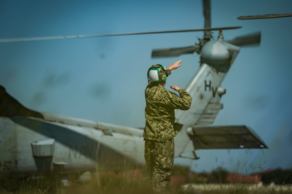 Navy helicopters and support personnel relocate to Maxwell AFB in preparation for Hurricane Milton