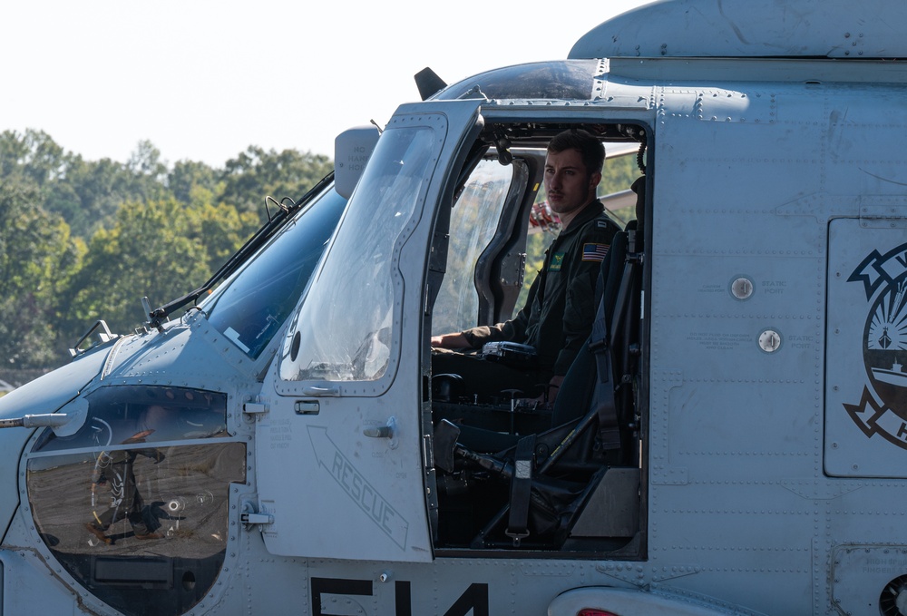 Navy helicopters and support personnel relocate to Maxwell AFB in preparation for Hurricane Milton