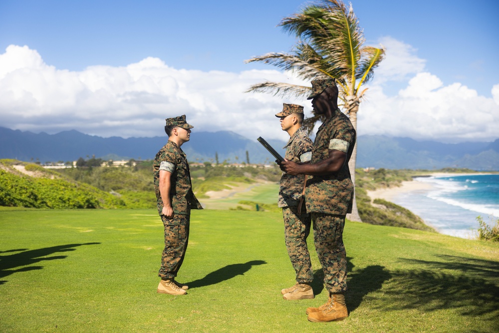 SSgt Padilla from 3d MLR promotes to the rank of Gunnery Sergeant