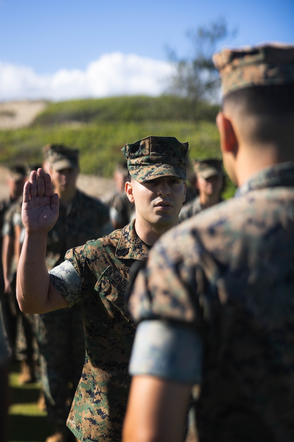 SSgt Padilla from 3d MLR promotes to the rank of Gunnery Sergeant