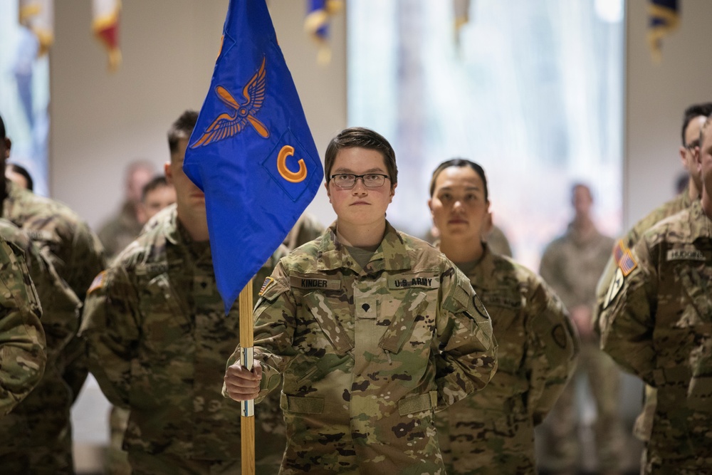 Det. 2, C Co., 3-140th Security and Support Battalion deployment ceremony