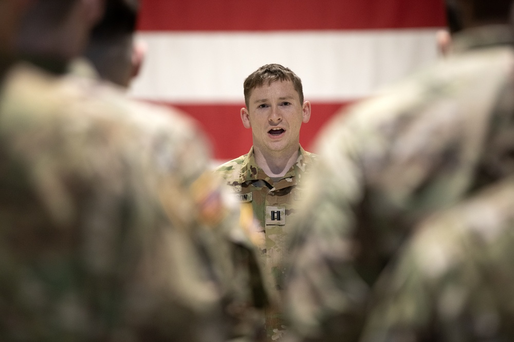 Det. 2, C Co., 3-140th Security and Support Battalion deployment ceremony