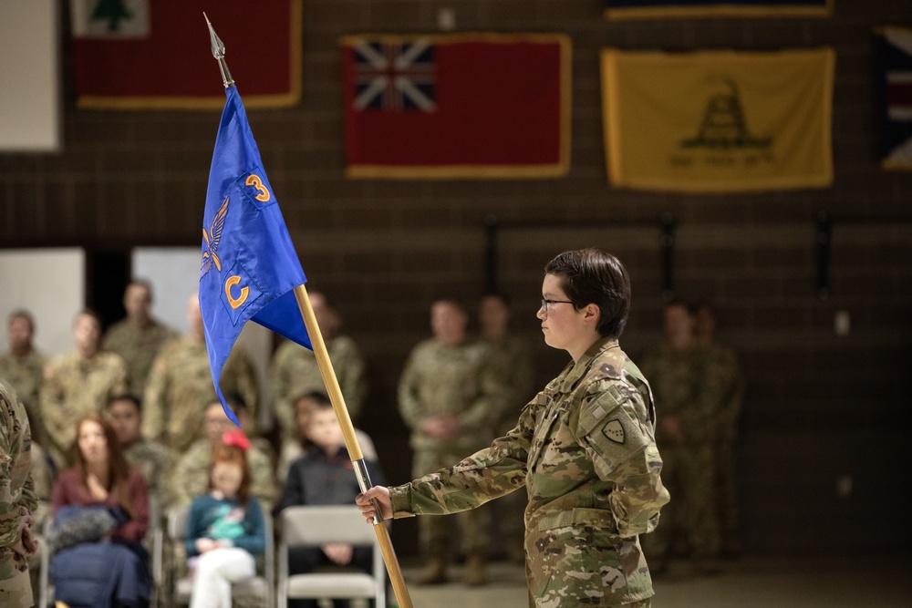 Det. 2, C Co., 3-140th Security and Support Battalion deployment ceremony